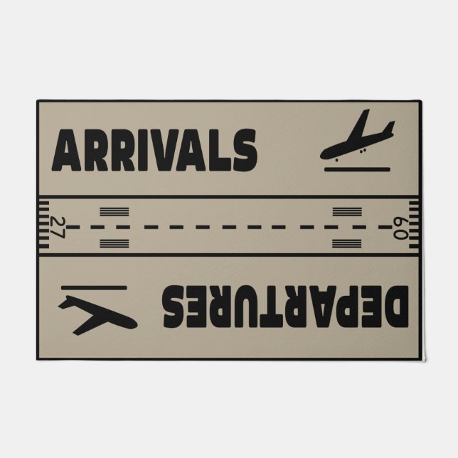 Arrivals & Departures Doormat, Funny Airplane Fußmatte (Vorderseite)