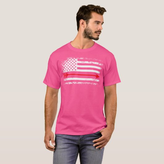 Arrow American Flag Archery Lover Bow Junting T-Shirt (Vorne ganz)
