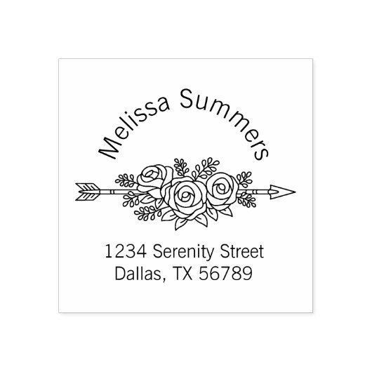 Arrow-Arrow, Artadresse der Rose-Blume Gummistempel (Prägung)