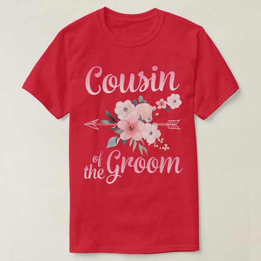 Arrow Blume glücklicher Cousin der Groom Bride Hus T-Shirt (Design vorne)