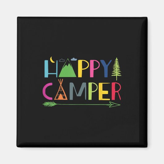 Arrow Camper Happy Summer Camp Camping Geschenk Mä Magnet (Vorne)