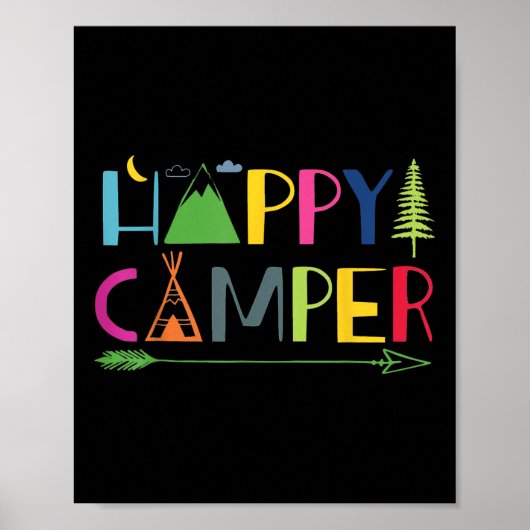 Arrow Camper Happy Summer Camp Camping Geschenk Mä Poster (Vorne)