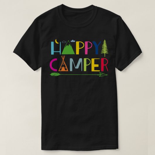 Arrow Camper Happy Summer Camp Camping Geschenk Mä T-Shirt (Design vorne)
