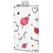 Arrow des Valentins Herz nahtlos Flachmann (Links)