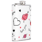 Arrow des Valentins Herz nahtlos Flachmann (Rechts)