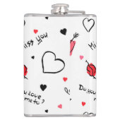 Arrow des Valentins Herz nahtlos Flachmann (Rückseite)