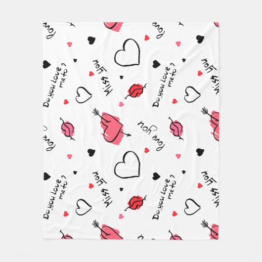 Arrow des Valentins Herz nahtlos Fleecedecke (Vorderseite)