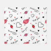 Arrow des Valentins Herz nahtlos Fleecedecke (Vorderseite (Horizontal))