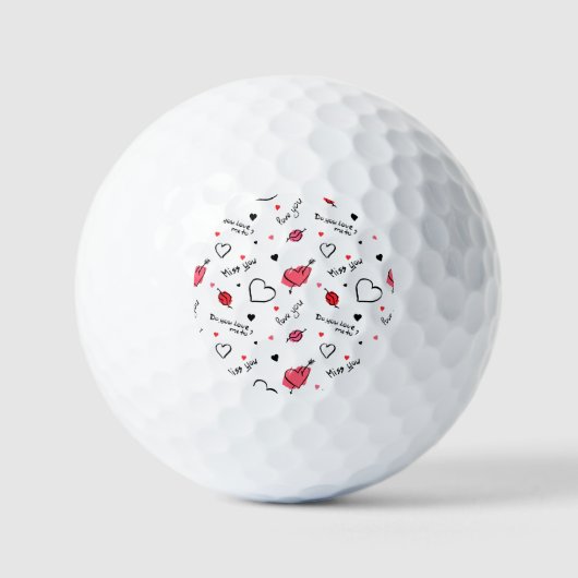 Arrow des Valentins Herz nahtlos Golfball (Vorderseite)