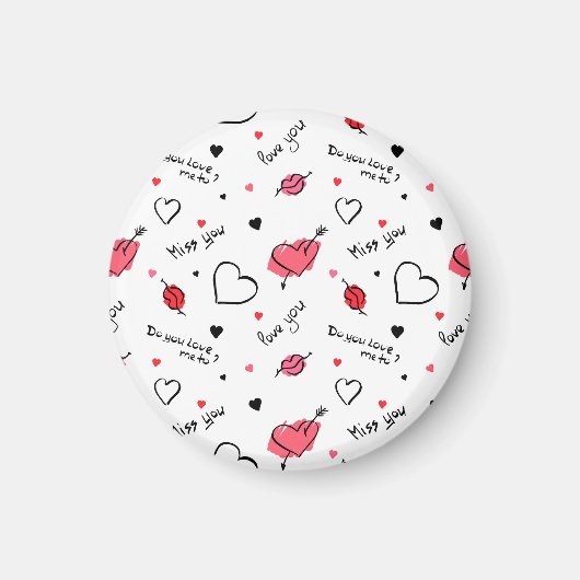 Arrow des Valentins Herz nahtlos Magnet (Vorne)