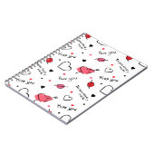 Arrow des Valentins Herz nahtlos Notizblock (Linke Seite)