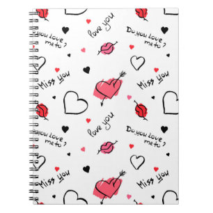 Arrow des Valentins Herz nahtlos Notizblock