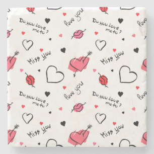 Arrow des Valentins Herz nahtlos Steinuntersetzer