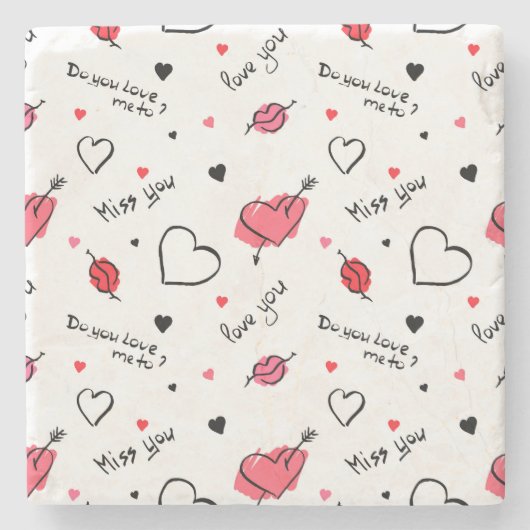 Arrow des Valentins Herz nahtlos Steinuntersetzer (Vorderseite)