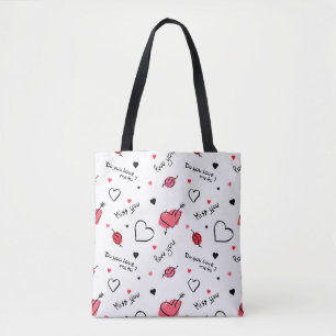 Arrow des Valentins Herz nahtlos Tasche