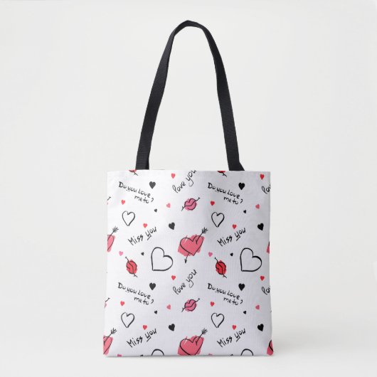 Arrow des Valentins Herz nahtlos Tasche (Vorderseite)