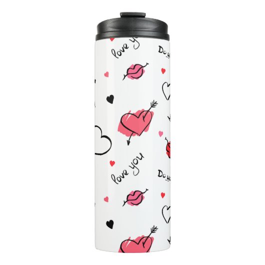 Arrow des Valentins Herz nahtlos Thermosbecher (Vorderseite)
