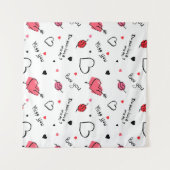 Arrow des Valentins Herz nahtlos Wandteppich (Vorderseite (Horizontal))