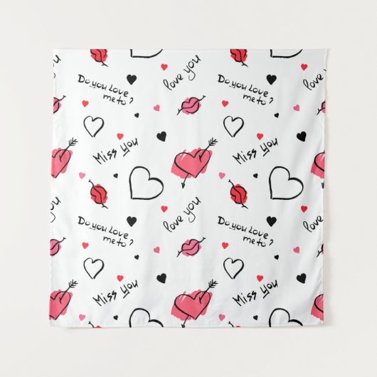 Arrow des Valentins Herz nahtlos Wandteppich (Vorderseite)