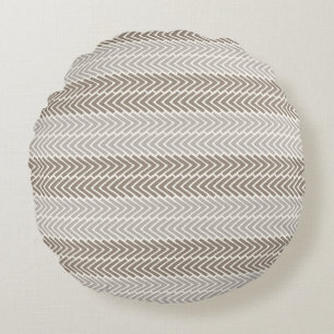 Arrow Flow Taupe Gray Rundes Kissen