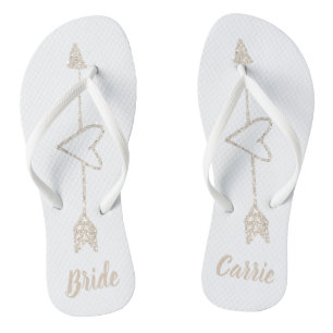 Arrow Heart Brides Wedding Flip Flops Badesandalen