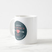 Arrow Heart Happy Valentinstag ID1086 Kaffeetasse (Vorderseite Links)