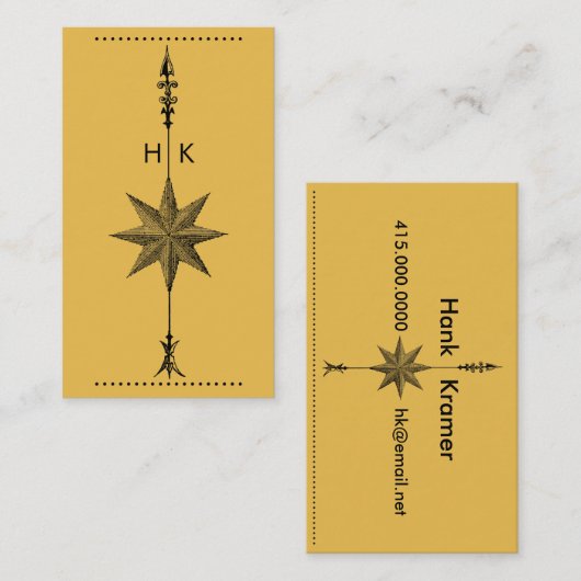 Arrow-Initialen für Compass-Rose Visitenkarte (Vorne/Hinten)