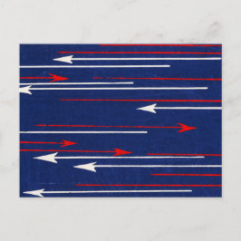 Arrow Japanisch Woodcut Textile Postkarte