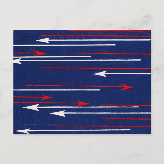 Arrow Japanisch Woodcut Textile Postkarte (Vorderseite)