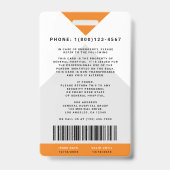 Arrow Medical Staff ID + Strichcode Vertikal Ausweis (Back)