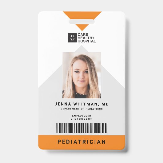 Arrow Medical Staff ID + Strichcode Vertikal Ausweis (Front)