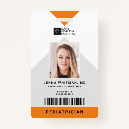 Arrow Medical Staff ID + Strichcode Vertikal Ausweis (Vorderseite)