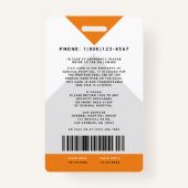 Arrow Medical Staff ID + Strichcode Vertikal Ausweis (Rückseite)