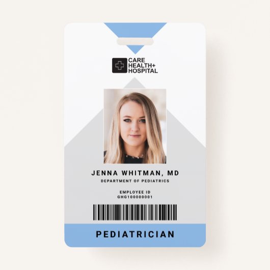Arrow Medical Staff ID + Strichcode Vertikal Ausweis (Vorderseite)