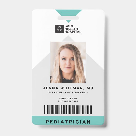 Arrow Medical Staff ID + Strichcode Vertikal Ausweis (Front)