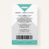 Arrow Medical Staff ID + Strichcode Vertikal Ausweis (Rückseite)