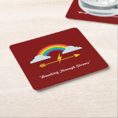 "Arrow Meets Rainbow" Rechteckiger Pappuntersetzer (angewinkelt)