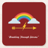 "Arrow Meets Rainbow" Rechteckiger Pappuntersetzer (Vorderseite)