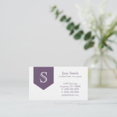 Arrow Monogram Business Card, Lila Visitenkarte (Stehend Vorderseite)