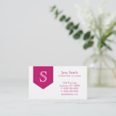 Arrow Monogram Business Card, Magenta Visitenkarte (Stehend Vorderseite)