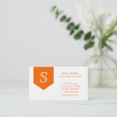 Arrow Monogram Business Card, Orange Visitenkarte (Stehend Vorderseite)