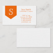 Arrow Monogram Business Card, Orange Visitenkarte (Vorne/Hinten)