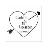 Arrow Pierced Heart Amperand Couple Names Date Permastempel (Design)