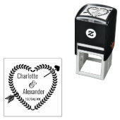 Arrow Pierced Heart Wreath #2 Couple Names Date Permastempel (Beispiel)