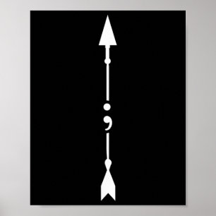 Arrow Semicolon Mental Health Awareness V-n Poster