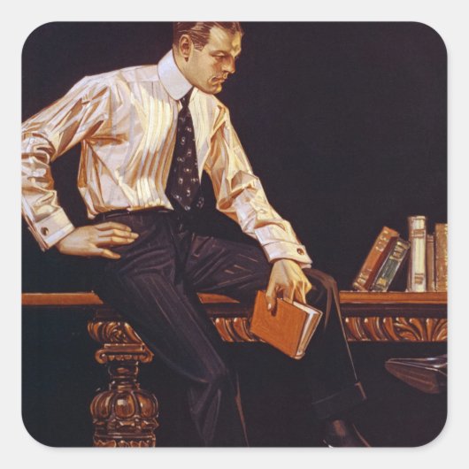 Arrow shirt Collars, American Advertisement, 1914 Quadratischer Aufkleber (Vorderseite)