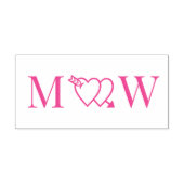 Arrow Thru Double Hearts Couple 2 Initial Monogram Permastempel (Design)