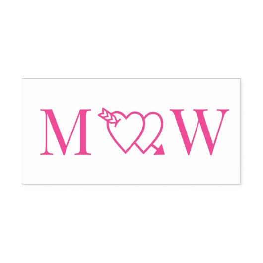 Arrow Thru Double Hearts Couple 2 Initial Monogram Permastempel (Design)