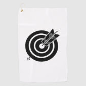 Arrow traf ein runder Ziel Golf Handtücher (Vorderseite)