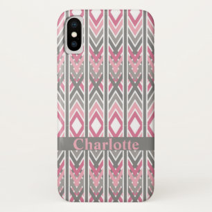Arrow Tribal Pink Grau Personalisiertes Muster Case-Mate iPhone Hülle